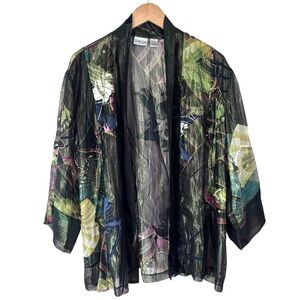 Chico’s Sheer Butterfly Kimono Jacket L